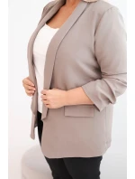 Dámská sako Plus Size bez zapínání s podšívkou XL/2XL fango