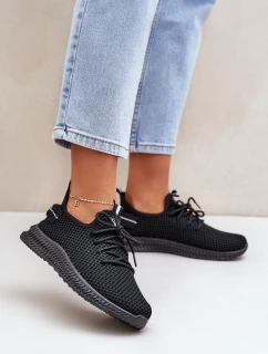 Síťované Nazouvací Sportovní Boty Dámské Černé Harice