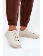 Nízké Dámské Tenisky Z Eko Kůže Big Star NN274578 Béžové Nízké Dámské Tenisky Z Eko Kůže Big Star NN274578 Béžové