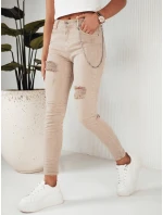 Dámské džínové kalhoty ALEX dark beige FashionStreet UY1876