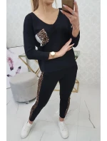 Sada s leopardím potiskem černá Sada s leopardím potiskem černá