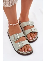 Dámské Pantofle S Přezkami Mátové Oliena