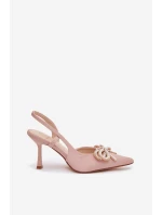 Lodičky s mašlí a odhaleným patou Béžové Derissa