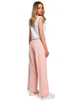 M570 Kalhoty s nařasenými nohavicemi - béžové