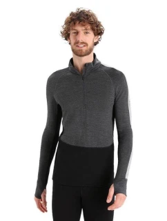 Icebreaker pánské termotriko M Zoneknit 260 LS Half Jet H/BLK grey (IB0A56HF585)