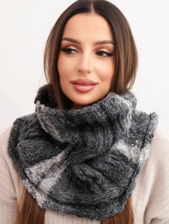 Komin dámský vlněný měkký šátek golf zimní KN21 grafitový