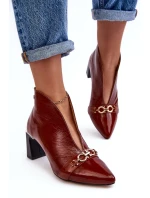 Kožené Boty Na Słupku Maciejka 05262-02 Hnědé Kožené Boty Na Słupku Maciejka 05262-02 Hnědé