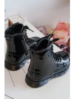 Dětské Boty Lakovane Se Zipem Černá Tibbie