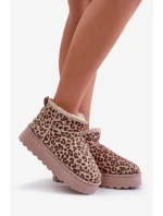 Dámské Sněhule S Leopardím Vzorem Na Platformě Zateplené Kožíškem Hnědé Xamella