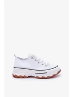 Dámské nízké trampky na platformě Aradwin – bílé