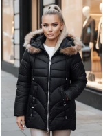 Dámská zimní bunda MELOMA prošívaná s kapucí černá FashionStreet TY4713