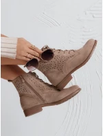 Dámské béžové ažurové boty FashionStreet ZY1045