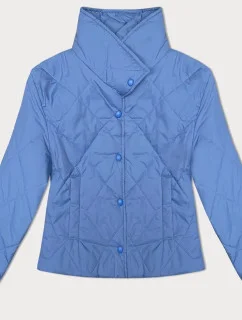 Světle modrá dámská prošívaná bunda se stojáčkem (20067)