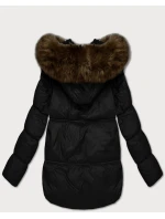 Černá dámská bunda typu bublina s kapucí S'West (B8280-1)