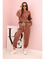 Komplet mikina + kalhoty máslově hnědá