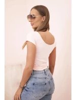 Dámská klasická bavlněná blůza s krátkým rukávem modrá