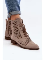 Průsvitné kožené botky Zazoo 2627 Beige