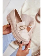 Dámské Mokasíny Se Zlatým Detalem Béžové Trionna