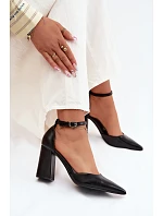 Lodičky na podpatku z imitace kůže Černé Selvra