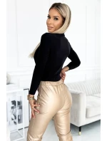 375-5 BODY s obálkovým výstřihem - BLACK 375-5 BODY s obálkovým výstřihem - BLACK