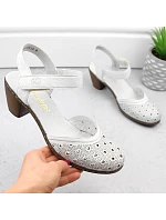 Kožené pohodlné sandály Rieker W RKR650 white Kožené pohodlné sandály Rieker W RKR650 white
