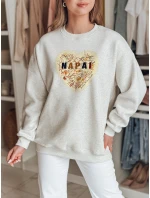 Dámská oversize mikina se srdcem SERDUCHOVA šedá FashionStreet BY1440