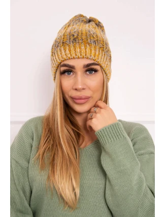 Fleecová čepice Melisa K241 hořčicová+šedá Fleecová čepice Melisa K241 hořčicová+šedá