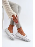 Bílé Dámské Kožené Mokasíny S Ozdobou S.Barski LR339 Bílé Dámské Kožené Mokasíny S Ozdobou S.Barski LR339