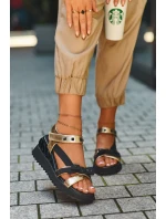 Dámské Sandály S Mašlí D&A CR956 Zlaté