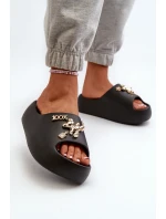 Dámské lehké pěnové žabky s ozdobami Černé Orchia