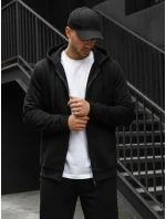 Pánská mikina s kapucí na zip černá BX2192 Pánská mikina s kapucí na zip černá BX2192