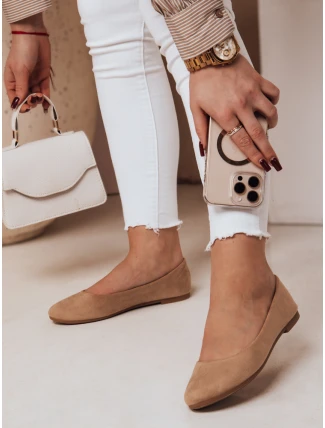 Dámské semišové baleríny MINIMALL khaki FashionStreet ZY0672 Dámské semišové baleríny MINIMALL khaki FashionStreet ZY0672