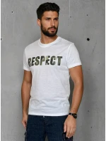 Pánské bílé tričko s potiskem FashionStreet RX5648 Pánské bílé tričko s potiskem FashionStreet RX5648