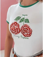 Dámské flitrované tričko ROSAWIS white FashionStreet RY2845
