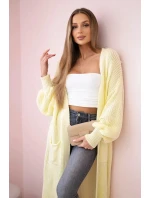Svetr dlouhý kardigan žlutý