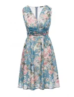 S225 Šifonové šaty s hlubokým výstřihem - model 4