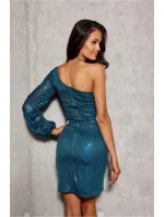 Krátké šaty SUK0432 petrolejově zelené - Roco Fashion Krátké šaty SUK0432 petrolejově zelené - Roco Fashion