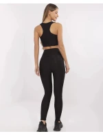 Černý dámský sportovní komplet - top a legíny 5448 Černý dámský sportovní komplet - top a legíny 5448