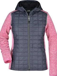 Daiber JN 771 Dámská pletená hybridní bunda 02.0771 pink melange/anthracite melange
