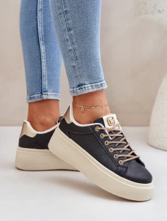 Snímače na platformě s ozdobnými šňůrkami černé Fonetha