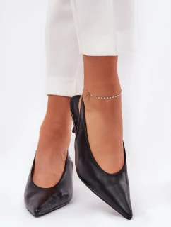 Lakované Lodičky S Odkrytým Patou Černé Emmizola