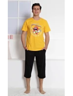 Pánské pyžamo kapri Mexiko Žlutá s potiskem - Gazzaz