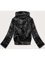 Černá krátká dámská bunda se stojáčkem (B8122-1)