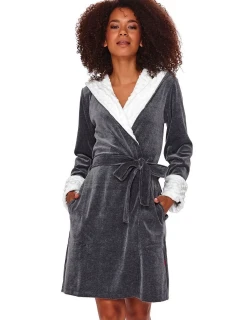 Dámský župan 7059 dark grey