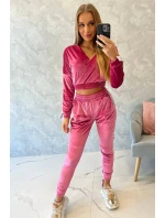 Velurová souprava s nápisem Queen fuchsia Velurová souprava s nápisem Queen fuchsia