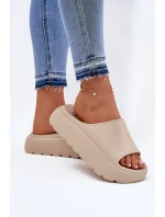 Pěnové Dámské Pantofle Na Platformě Béžové Xalvania