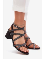 Kožené Dámské Sandály S Pásky Na Podpatku Maciejka 06969-01 Černé