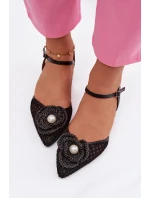 Dámské sandály na klínku s ozdobným detailem Černé Vionessa