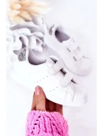 Dětské Tenisky Se Suchým Zipem Bíle-Stříbrné Cute Girl