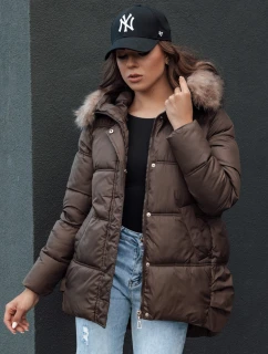 Dámská zimní bunda s kapucí STELLAR hnědá FashionStreet TY4493